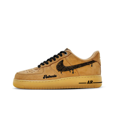 Customized Golden Wheat Waves Air Force 1 Shoes Sneakers Brown – custom sneakers view 2 | DiySneakers