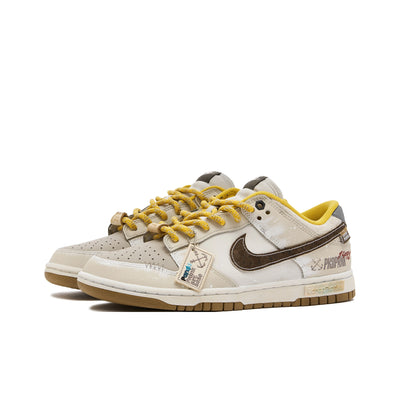 Custom Canvas Dunk Low Brown/Yellow – custom sneakers view 2 | DiySneakers