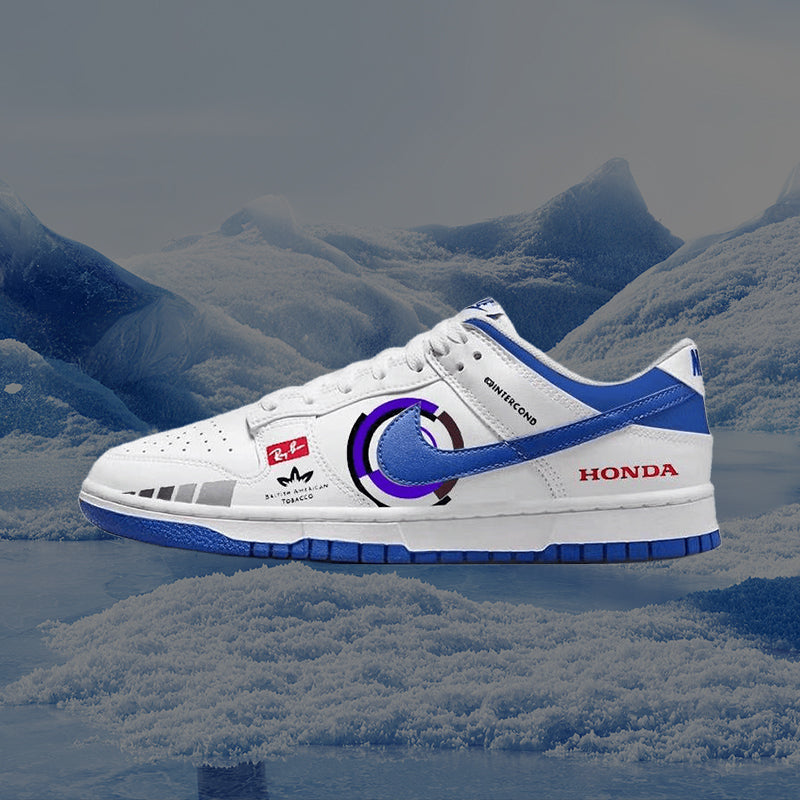 Custom Red Alert Dunk Blue/white – hand-painted custom sneakers | DiySneakers