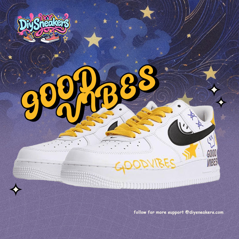 Custom Keep smiling Air Force 1 – hand-painted custom sneakers | DiySneakers