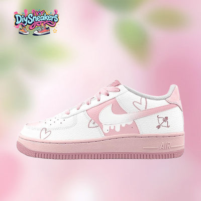 Custom Female AF Heart Arrow Air Force 1 White/pink – custom sneakers view 2 | DiySneakers