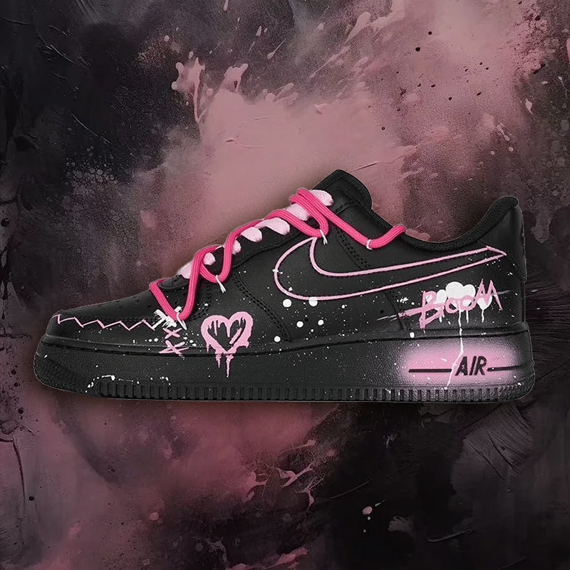 Custom powder sneakers in black powder Air Force 1 – hand-painted custom sneakers | DiySneakers