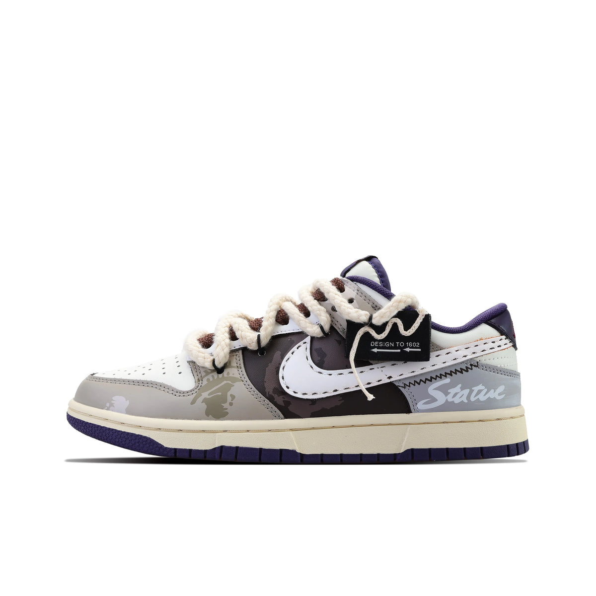 Custom Wilderness Dunk Gray/Brown – hand-painted custom sneakers | DiySneakers