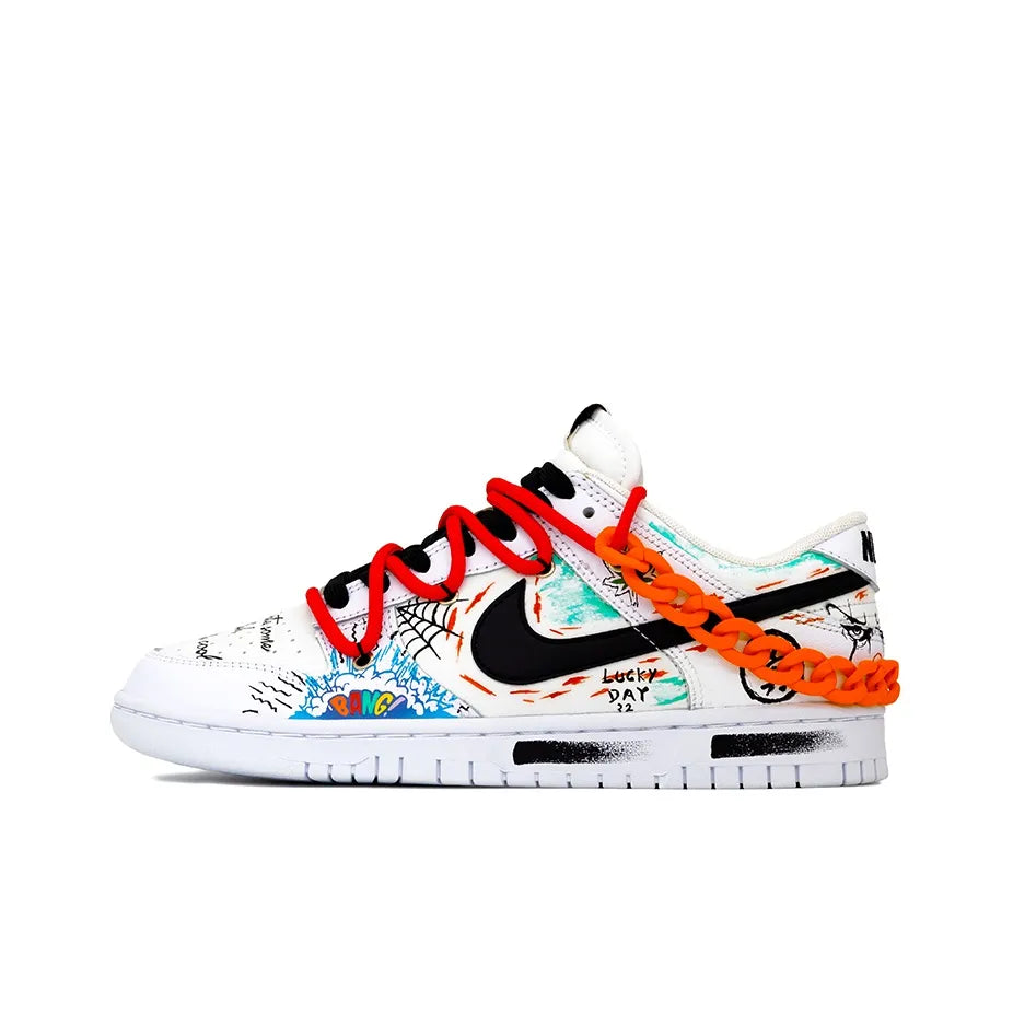 Customized Joker/Hand-drawn Graffiti Air Force 1 Shoes Asymmetrical Pattern Style – hand-painted custom sneakers | DiySnea…