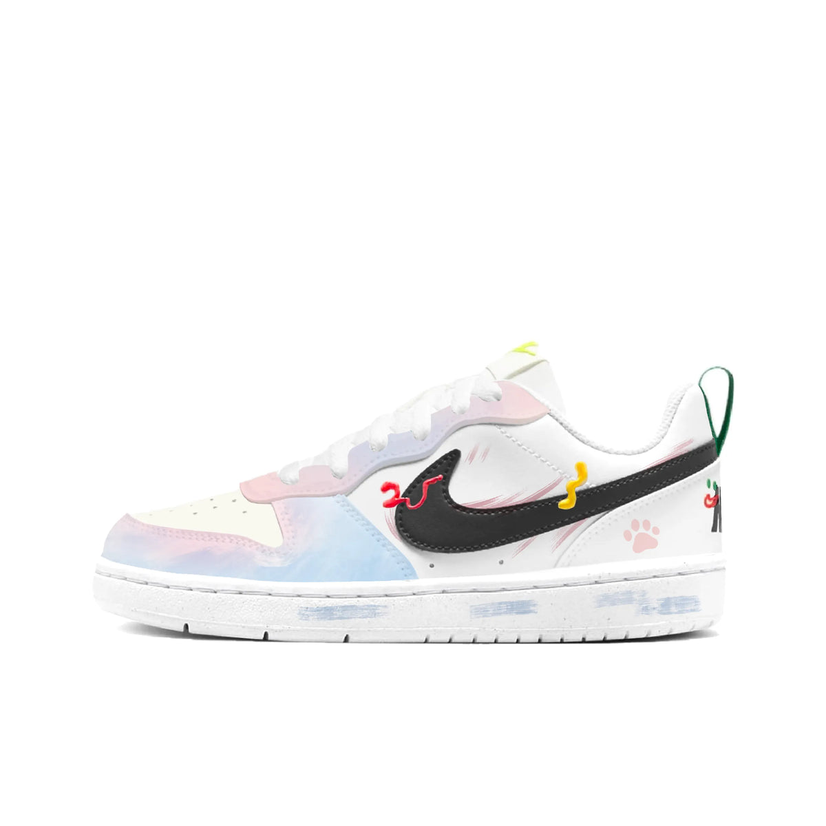 Custom Unlimited Fun/Blue&Pink Court Borough For Children – hand-painted custom sneakers | DiySneakers
