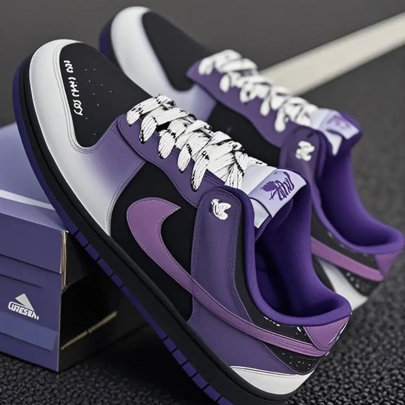Custom No Man Sky Dunk Low Purple/Faded Color Style – hand-painted custom sneakers | DiySneakers