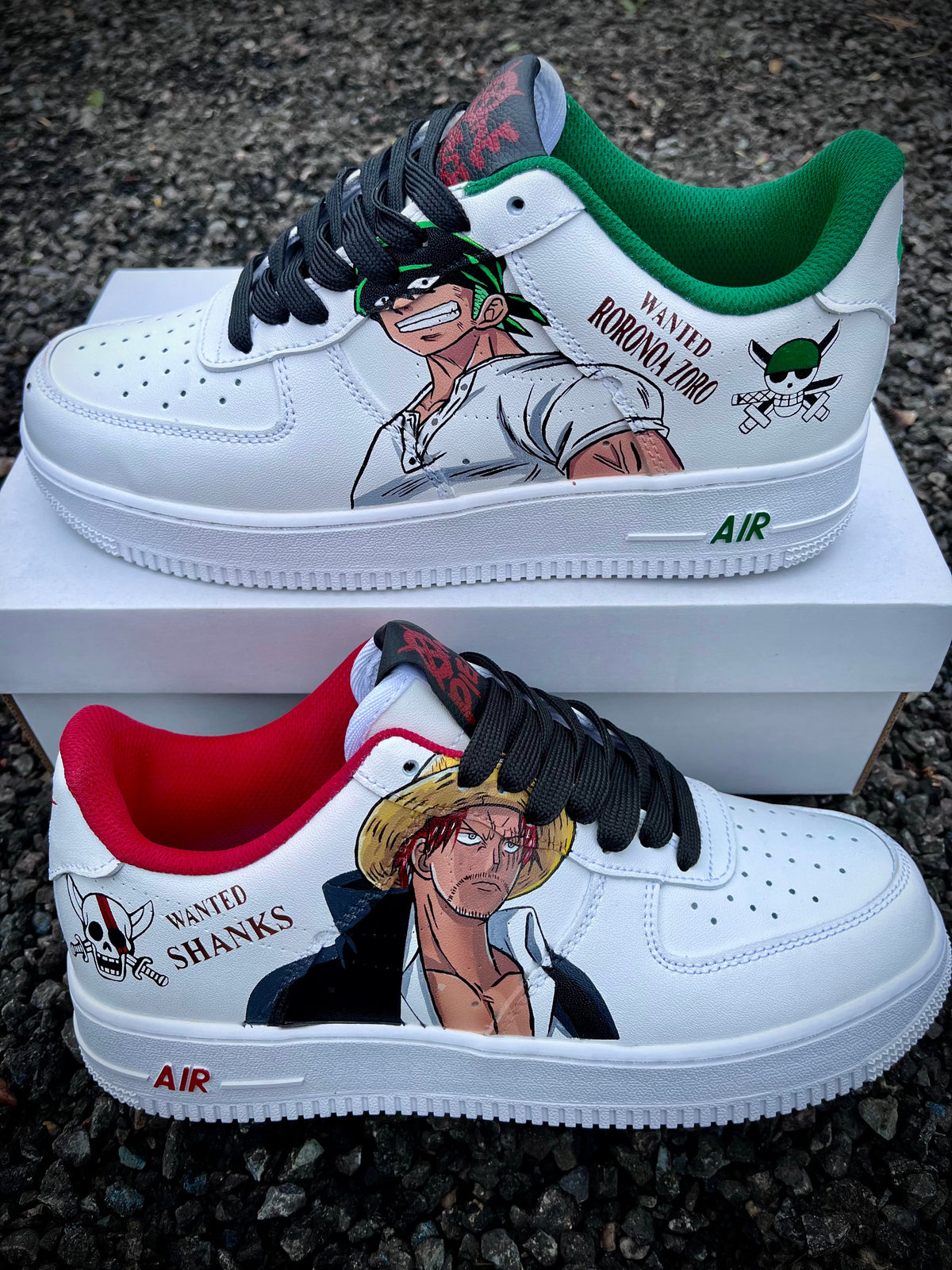 Custom Shanks vs Zoro Air Force 1 – hand-painted custom sneakers | DiySneakers