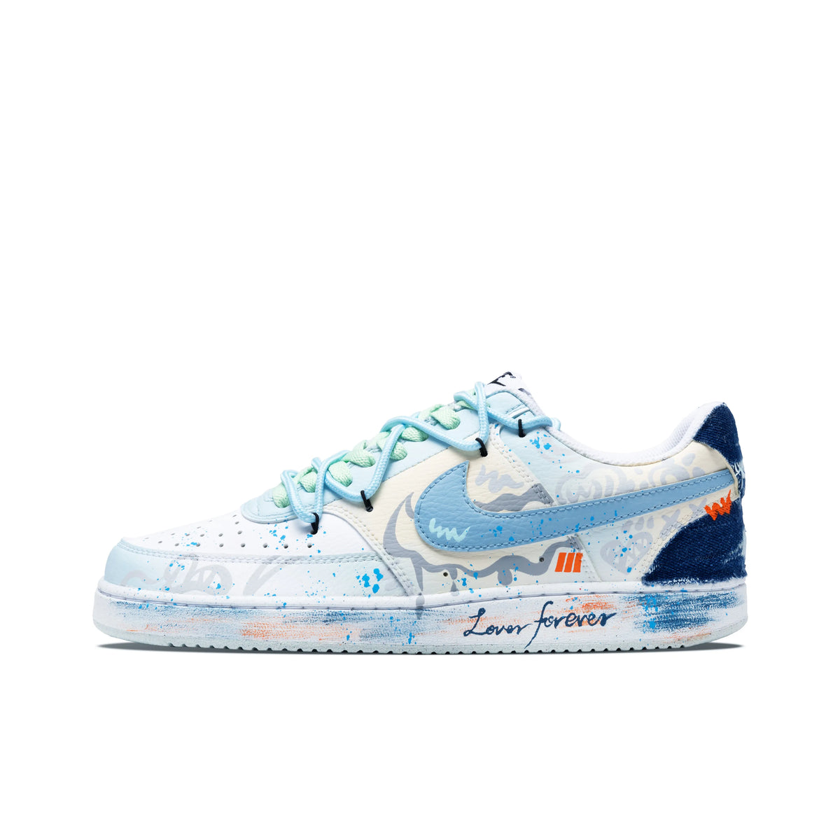 Custom Heartwarming Holiday Court Vision 1 – hand-painted custom sneakers | DiySneakers