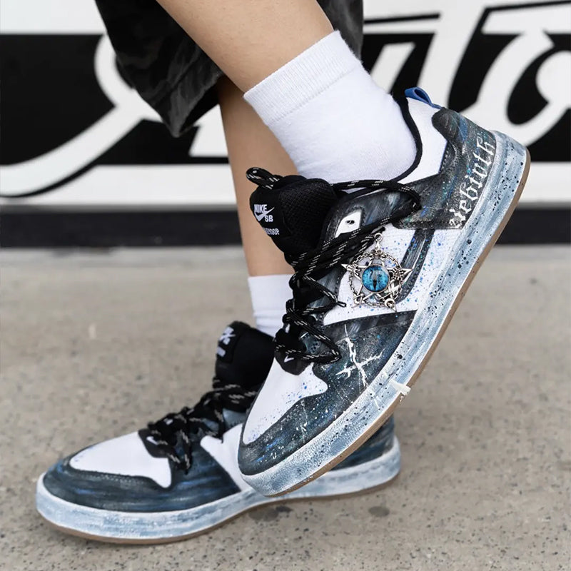 Custom Alleyoop SB Blue/Black – hand-painted custom sneakers | DiySneakers