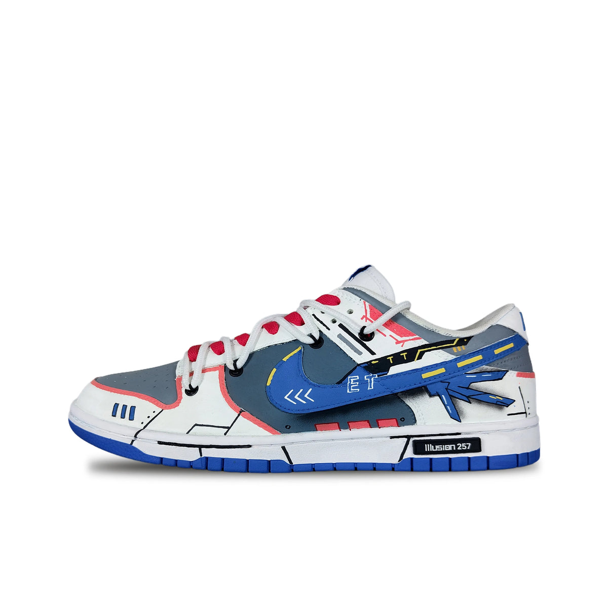 Custom Freedom Gundam Mechatronic Armor Dunk – hand-painted custom sneakers | DiySneakers