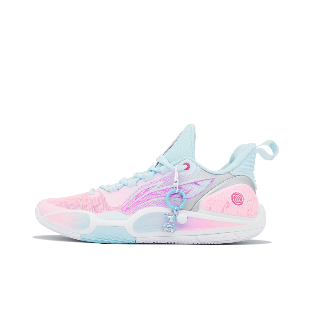 Candyfloss Powder Blue Colorway Custom Street LiNing – hand-painted custom sneakers | DiySneakers