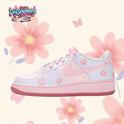 Custom VAM Daisy Air Force 1 Blue/Pink – custom sneakers view 2 | DiySneakers
