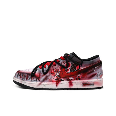 Custom Monster Slayer Jordan Gray/Red – custom sneakers view 2 | DiySneakers