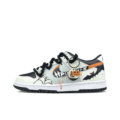 Custom Halloween Horror Dunk Low White/Black – custom sneakers view 2 | DiySneakers