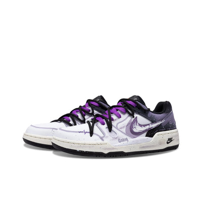 Custom Backlit Flight Full Force Purple Ink Graffiti – custom sneakers view 2 | DiySneakers