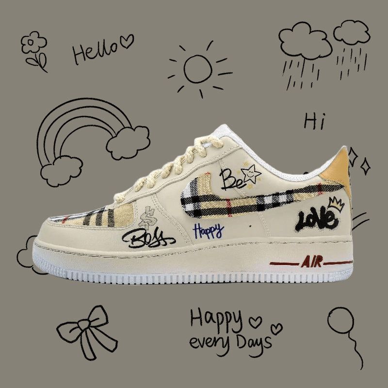Custom The cool smoke is like ink Air Force 1 – hand-painted custom sneakers | DiySneakers