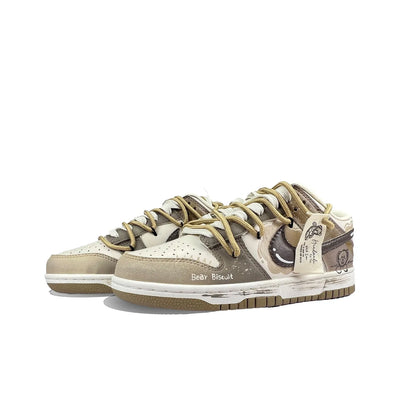 Custom Bear Biscuit Dunk Graffiti Brown – custom sneakers view 2 | DiySneakers