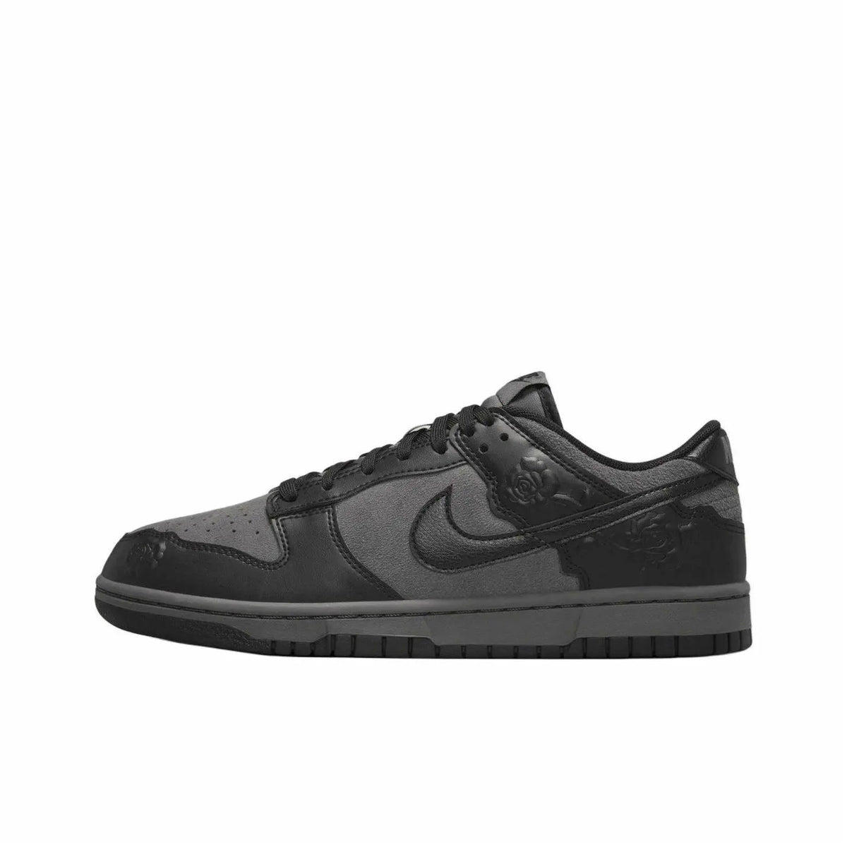 Custom Black Rose Suede Dunk – hand-painted custom sneakers | DiySneakers