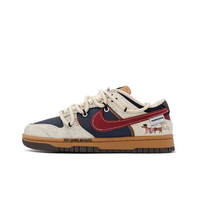 Custom Leisure Time Dunk Brown/Beige/Red – custom sneakers view 2 | DiySneakers
