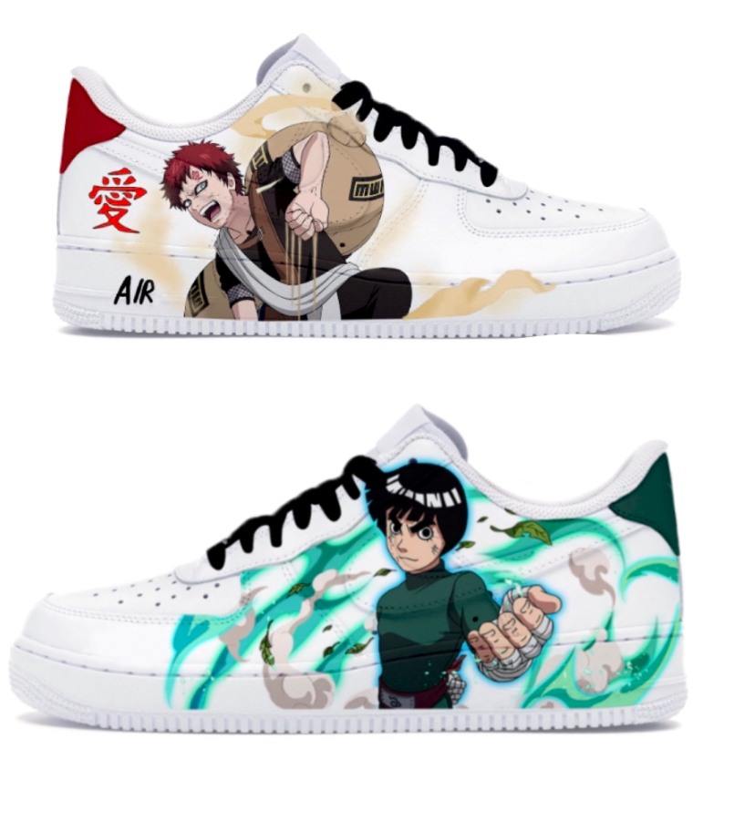 Custom Gaara vs Rock lee Air Force 1 – hand-painted custom sneakers | DiySneakers