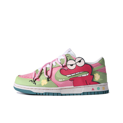 Custom Alligator Cookies Dunk Low Green/Pink – custom sneakers view 2 | DiySneakers