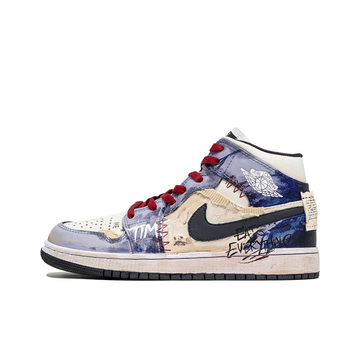 Custom LA Air Jordan 1 White/Purple – hand-painted custom sneakers | DiySneakers