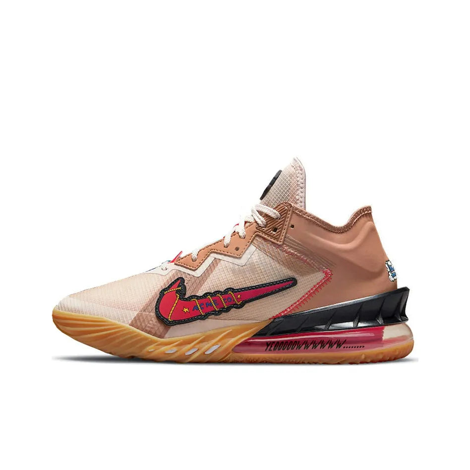 Custom Wile E. vs Roadrunner Lebron 18 Low EP Spilt Color – hand-painted custom sneakers | DiySneakers