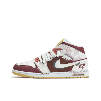 Custom Winter Wish Air Jordan 1 Mid - Top – custom sneakers view 2 | DiySneakers