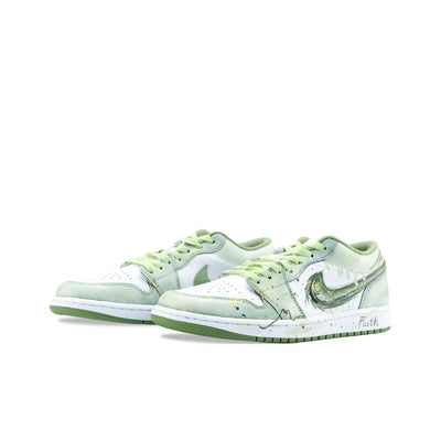Custom Tundra Air Jordan Low - Top Green – custom sneakers view 2 | DiySneakers
