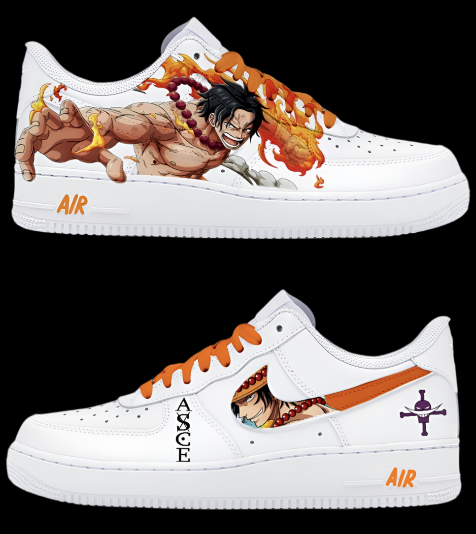Custom One piece Asce Air Force 1 – hand-painted custom sneakers | DiySneakers
