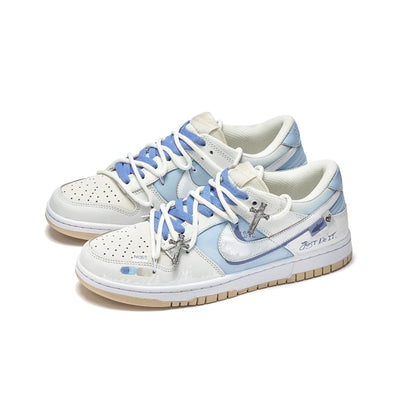 Custom Blue Moment Dunk Low White/Blue – custom sneakers view 2 | DiySneakers