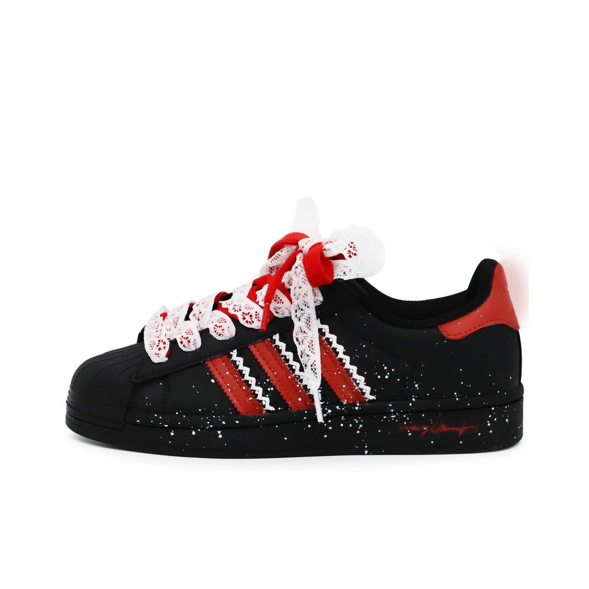 Custom Crimson Ballet-inspired originals SUPERSTAR Skate Shoes Christmas Collection – hand-painted custom sneakers | DiySn…