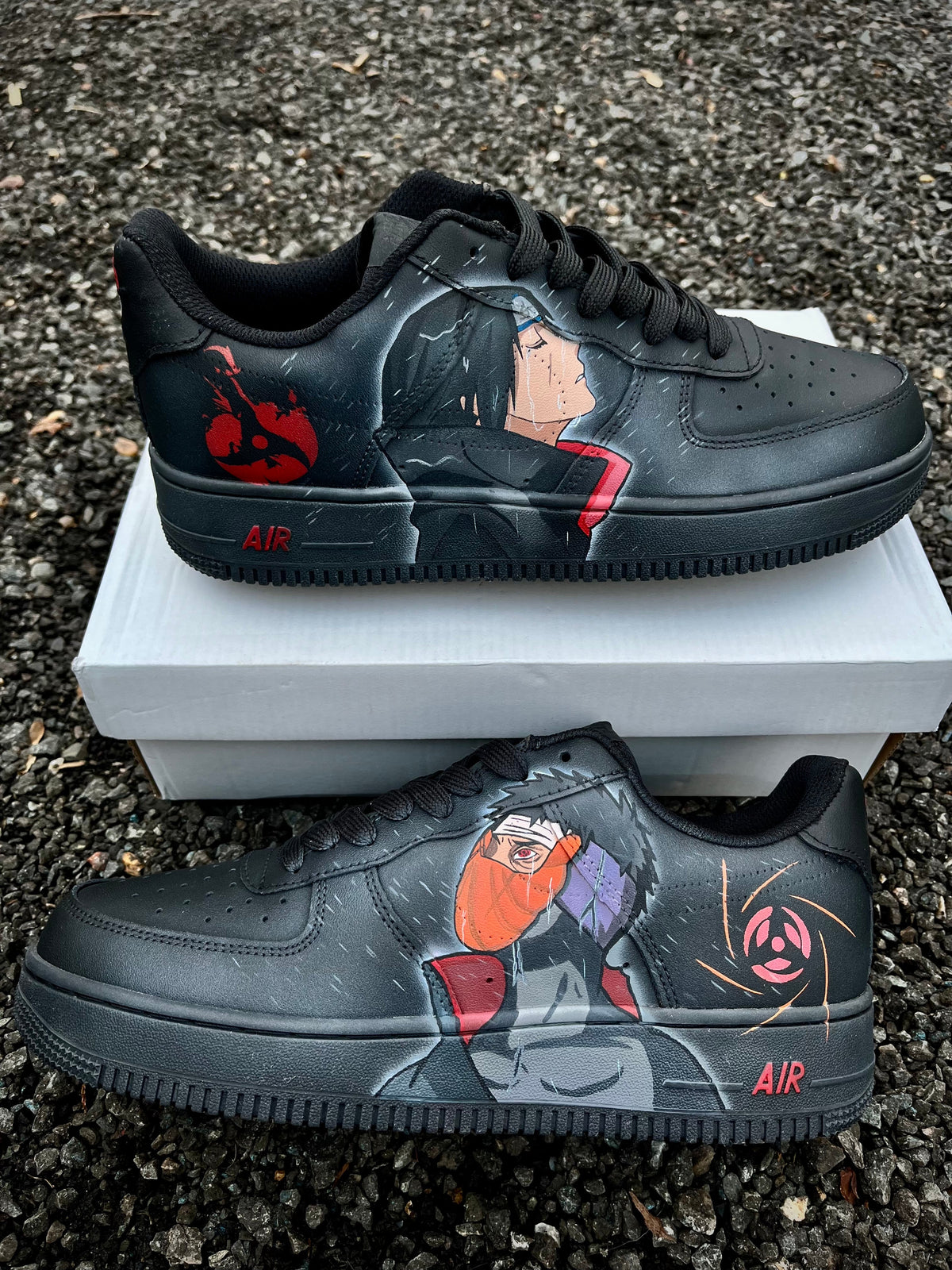 Custom Obito and Itachi Air Force 1 – hand-painted custom sneakers | DiySneakers