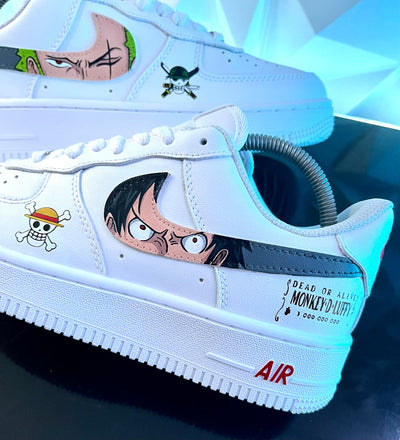 Custom Luffy Vs Zoro Air Force 1 – custom sneakers view 2 | DiySneakers