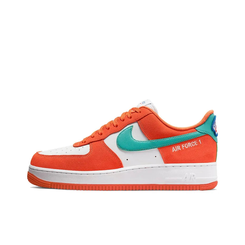 Custom Athletic Club Air Force 1 Orange/Green/White – hand-painted custom sneakers | DiySneakers