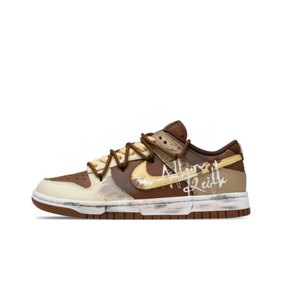Custom Coffee Mark Dunk Brown Distressed Style – custom sneakers view 2 | DiySneakers
