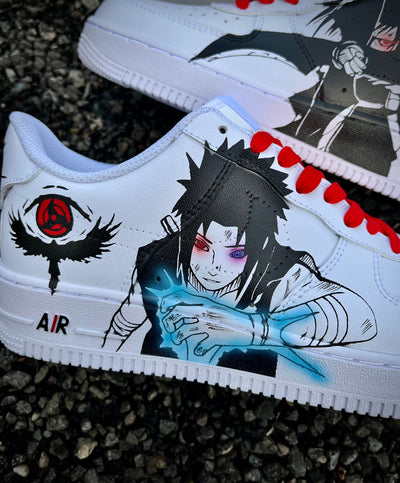Custom Sasuke Uchiha Air Force 1 – custom sneakers view 2 | DiySneakers
