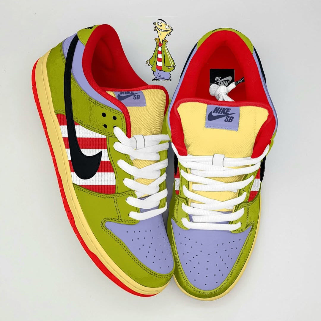 Custom Ed, Edd n Eddy Dunk SB – hand-painted custom sneakers | DiySneakers