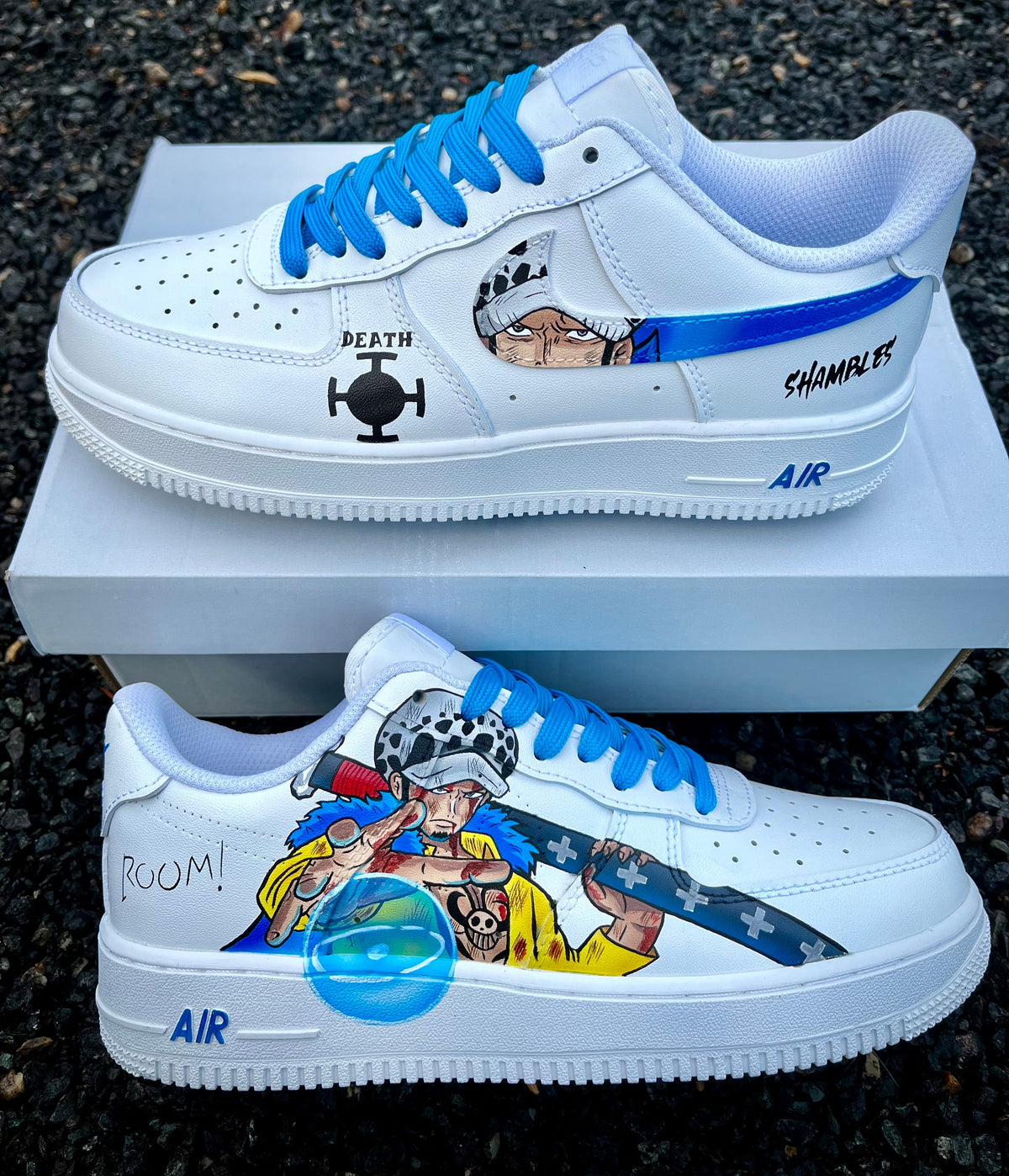 Custom Trafalgar Law Air Force 1 – hand-painted custom sneakers | DiySneakers