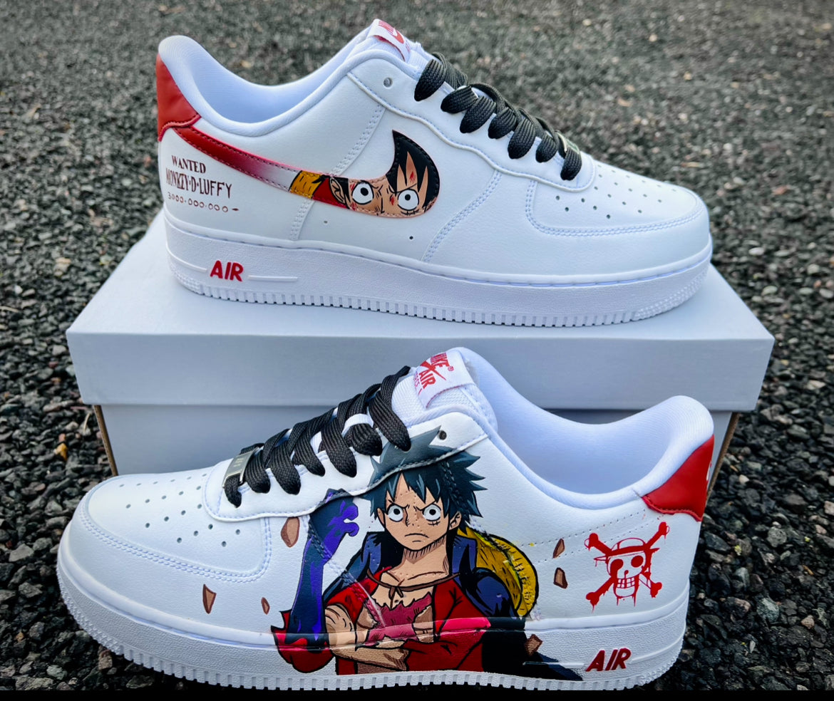 Custom Luffy Air Force 1 – hand-painted custom sneakers | DiySneakers