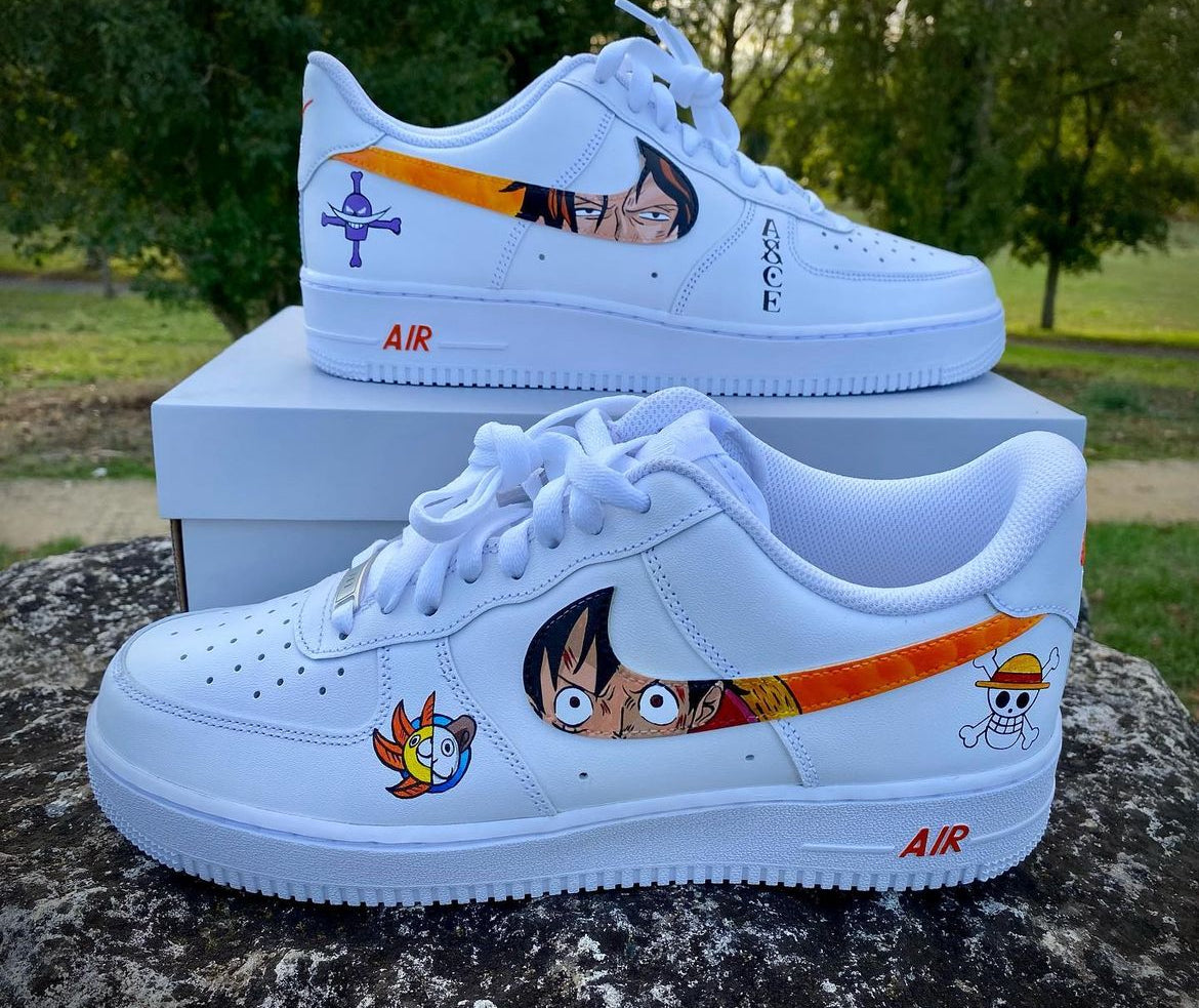 Custom Luffy Vs Asce Air Force 1 – hand-painted custom sneakers | DiySneakers