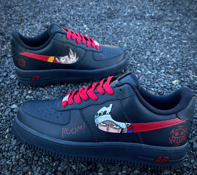 Custom luffy x Trafalgar Law Air Force 1 – custom sneakers view 2 | DiySneakers