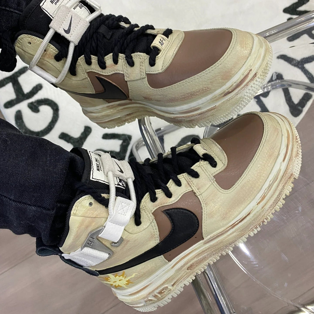 Custom Moka Sun Air Force 1 – hand-painted custom sneakers | DiySneakers