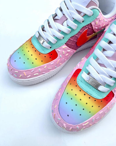 Custom Rainbow Ice Cream Air Force 1 Low - Top – custom sneakers view 2 | DiySneakers