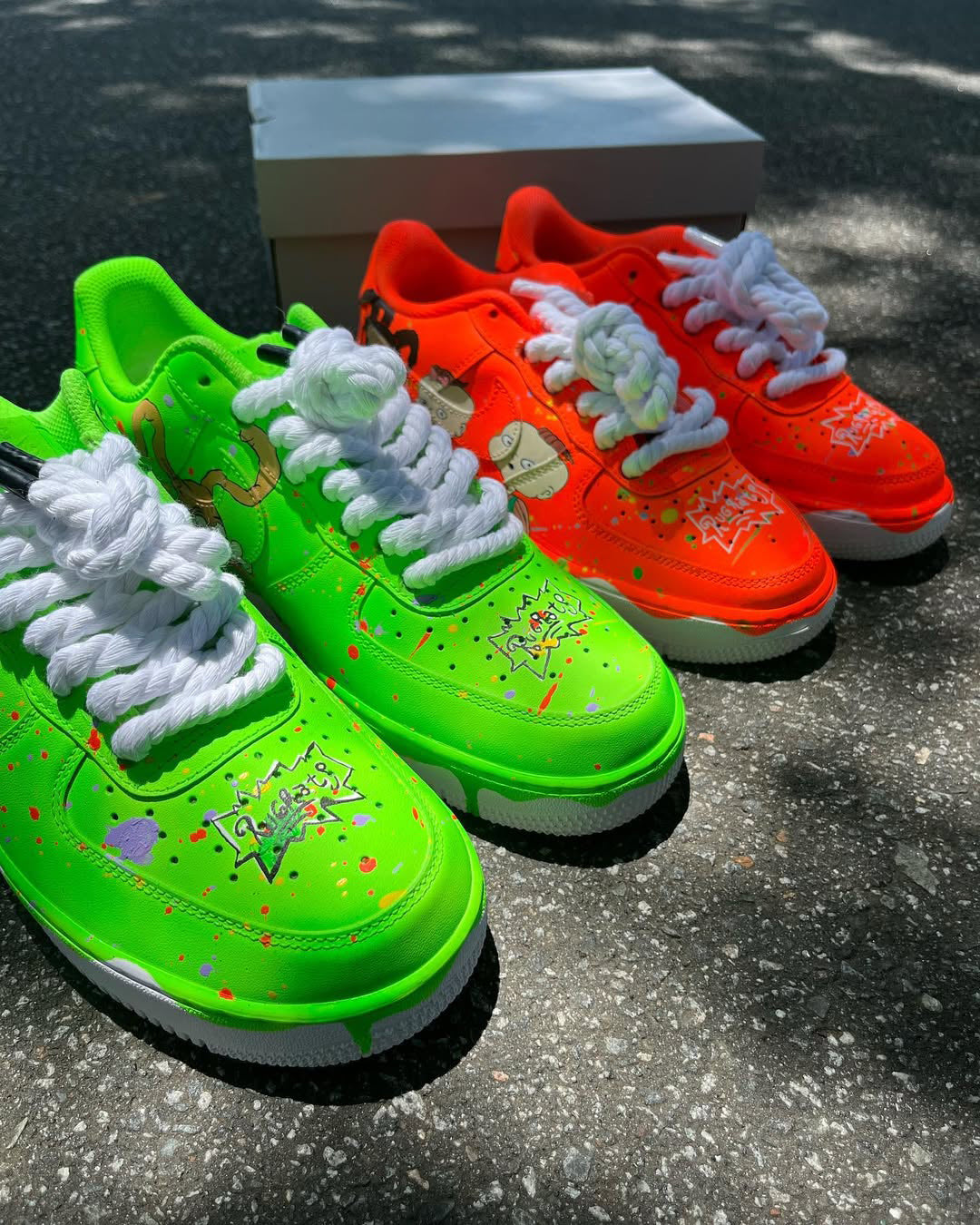 Customized Rugrats x Hey Arnold! Chaos AF1 Air Force 1 Shoes Hand Painted – hand-painted custom sneakers | DiySneakers