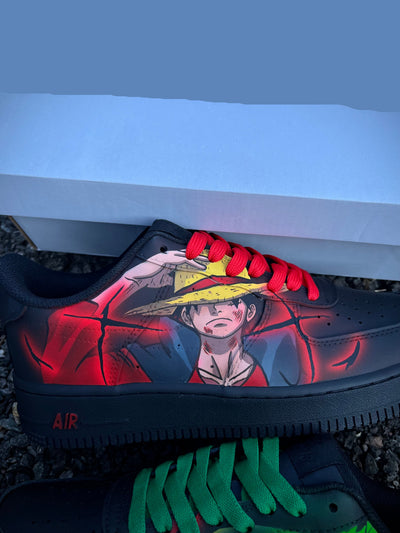 Custom Luffy Vs Zoro One piece Air Force 1 – custom sneakers view 2 | DiySneakers