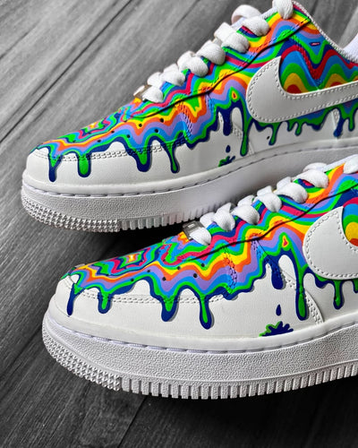 Custom Rainbow Rain Air Force 1 Multi-coloured – custom sneakers view 2 | DiySneakers