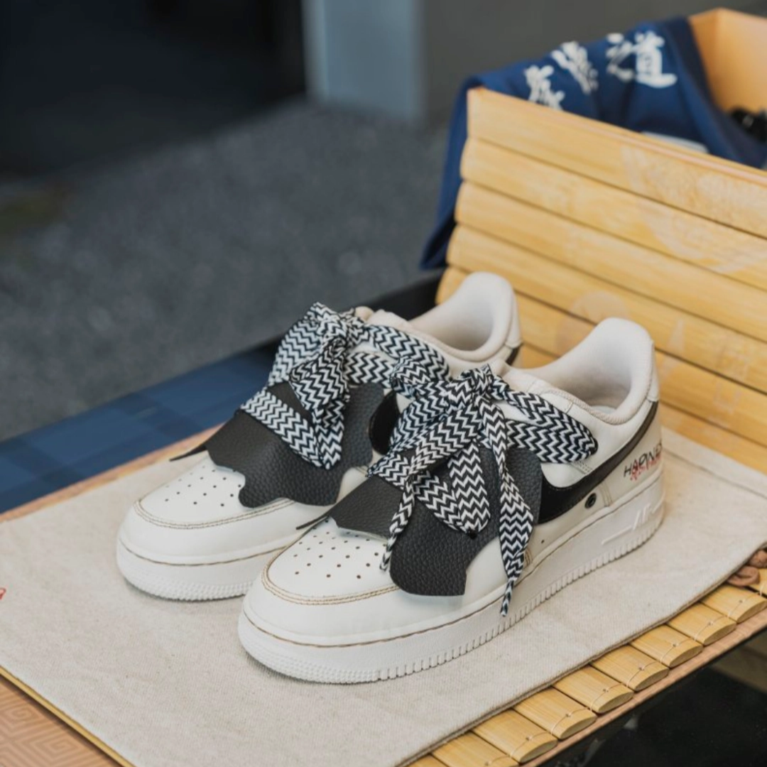 Custom happy coffee dyed Air Force 1 – hand-painted custom sneakers | DiySneakers