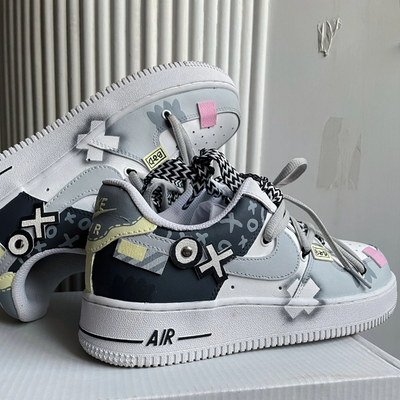 Custom black radio Male Air Force 1 Low Skate shoes – custom sneakers view 2 | DiySneakers