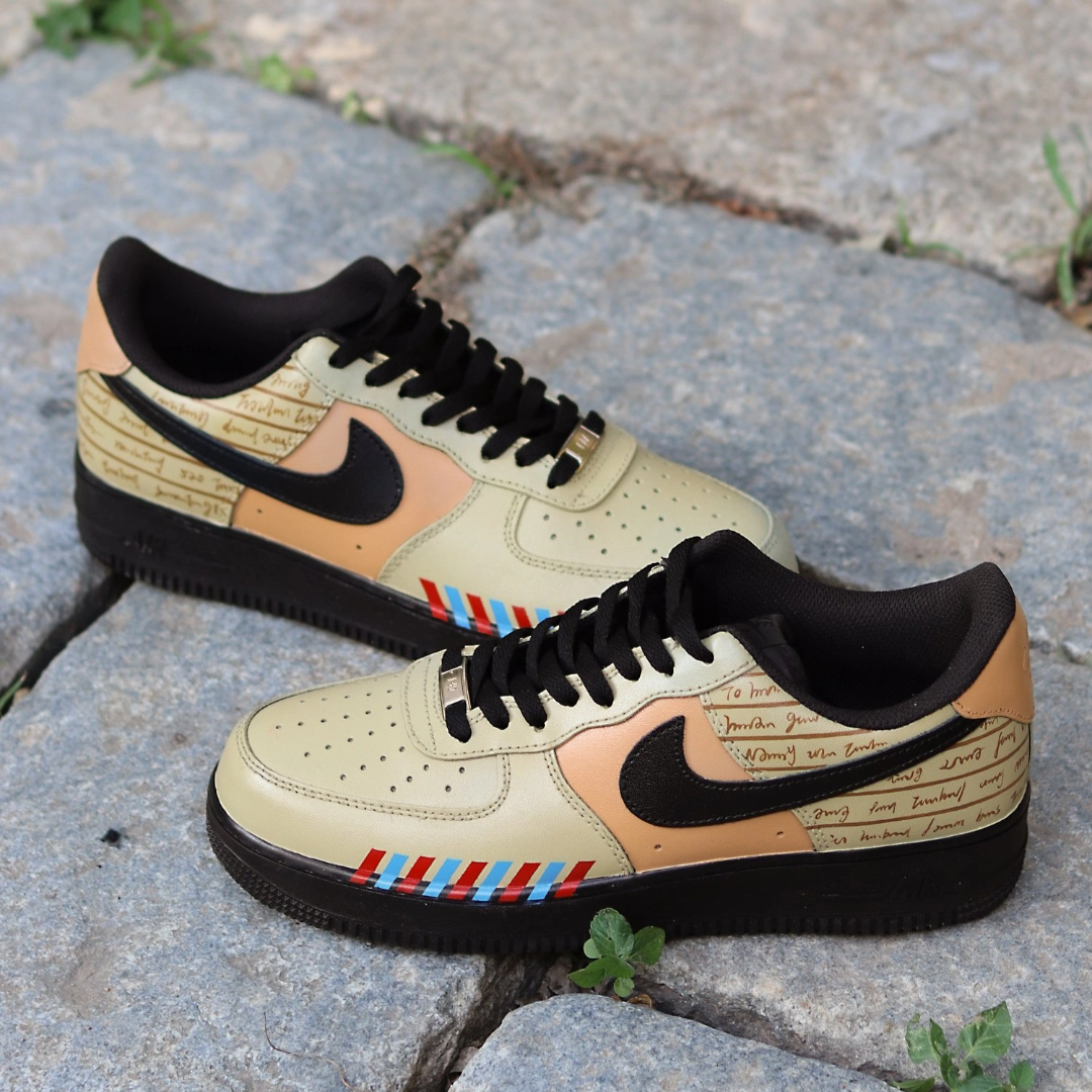 Custom A letter from afar - Air Force 1 – hand-painted custom sneakers | DiySneakers